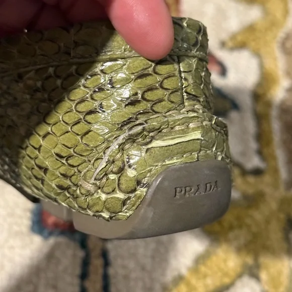 Prada Loafers - Green Snakeskin - Picture 9 of 15